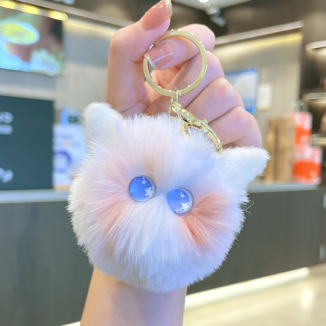 Cute cat head Keychain Pendant - Image 3