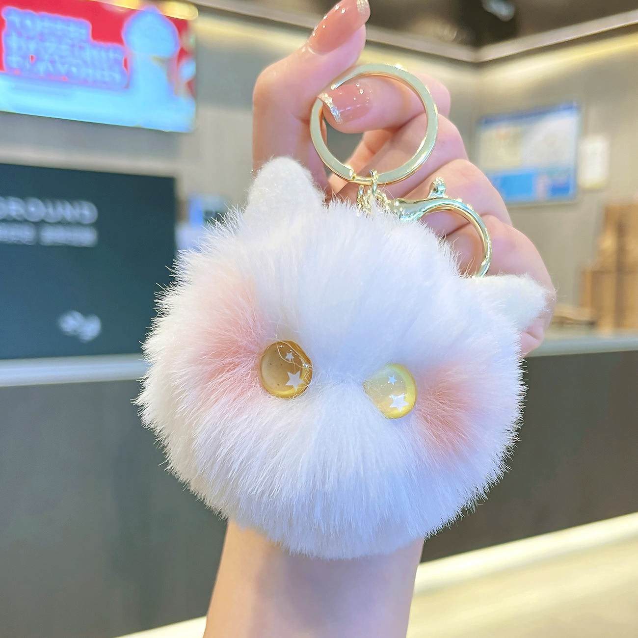 Cute cat head Keychain Pendant