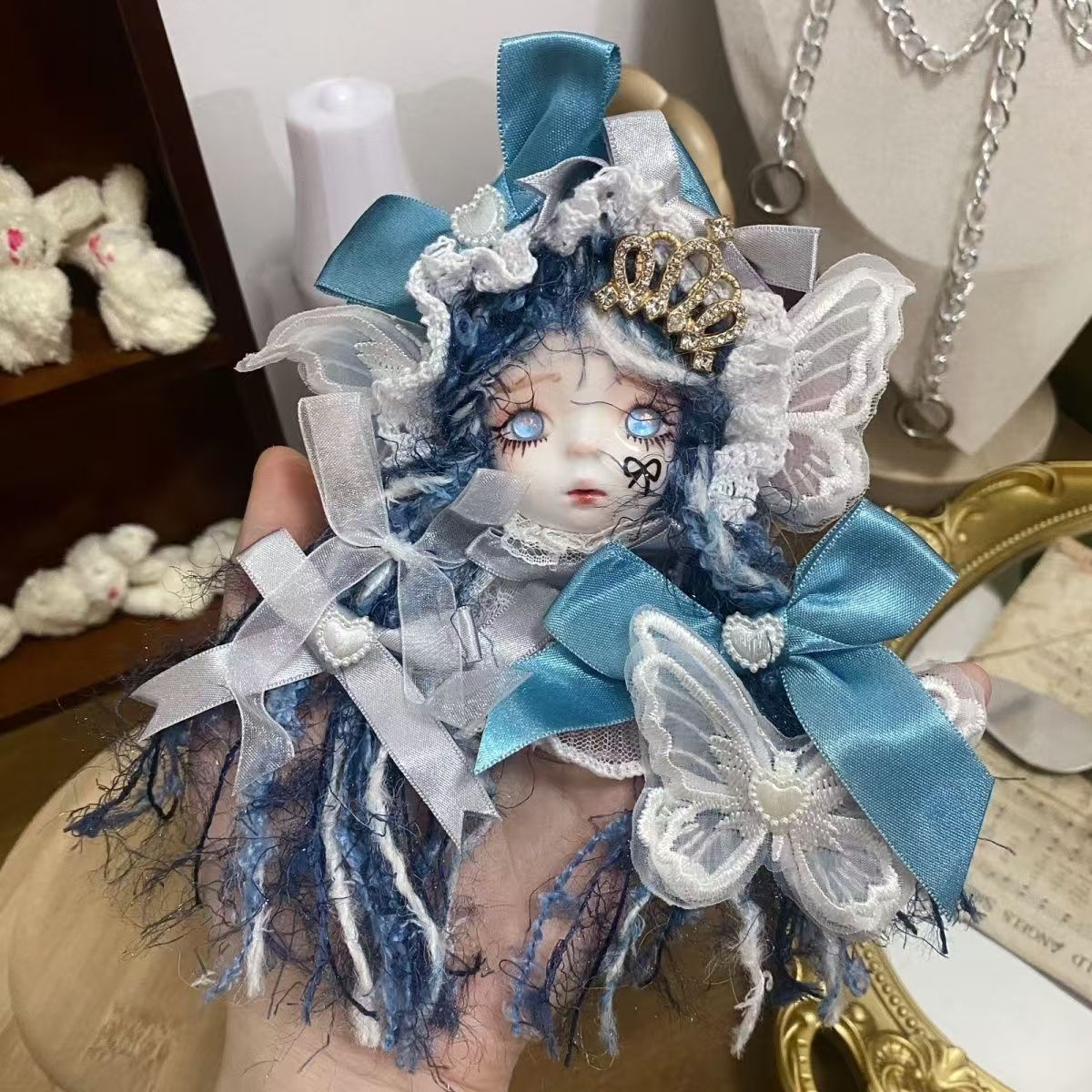 Original clay doll head brooch doll doll dress small objects decorative wall hanging necklace DIY - Image 26