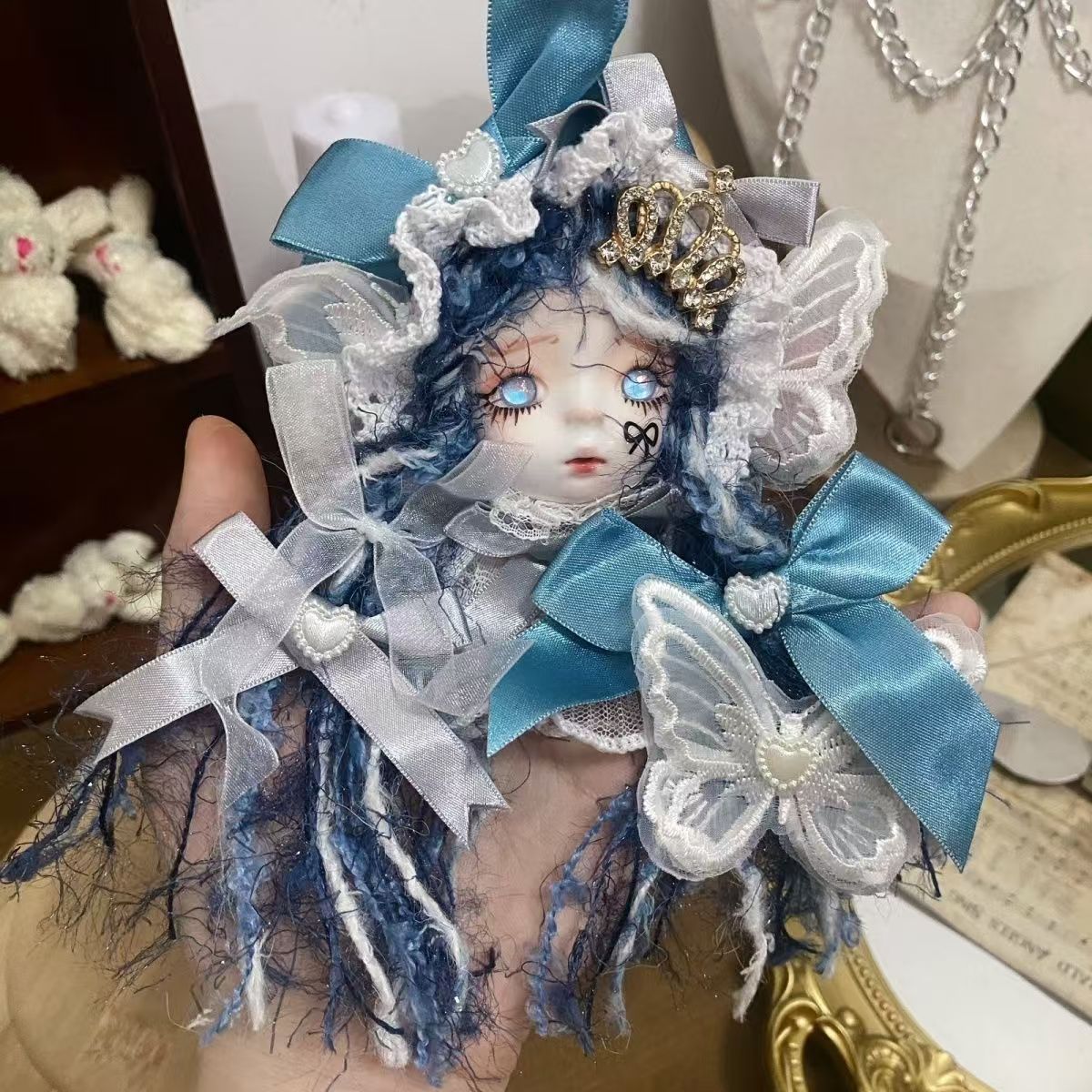 Original clay doll head brooch doll doll dress small objects decorative wall hanging necklace DIY - Image 25