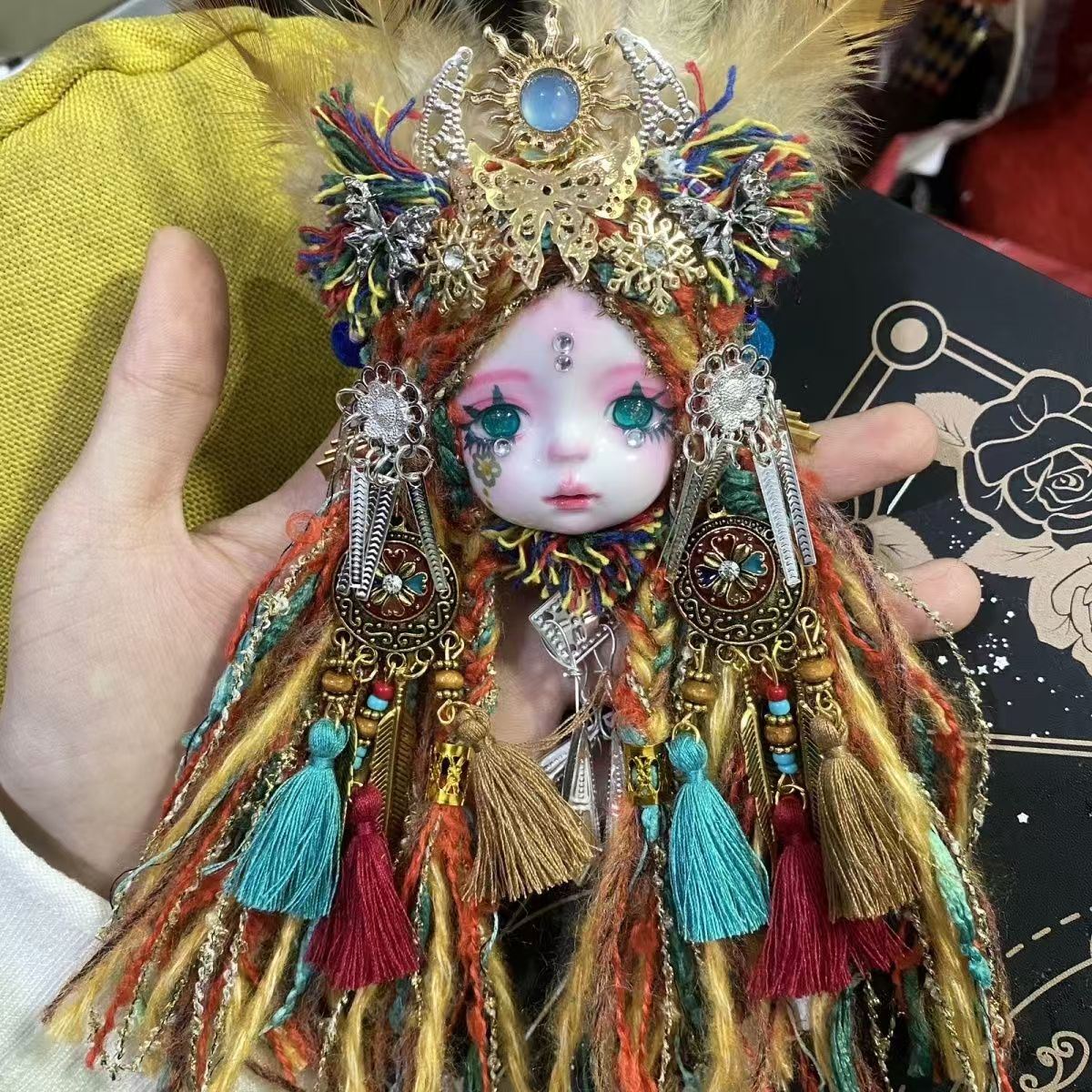 Original clay doll head brooch doll doll dress small objects decorative wall hanging necklace DIY - Image 24