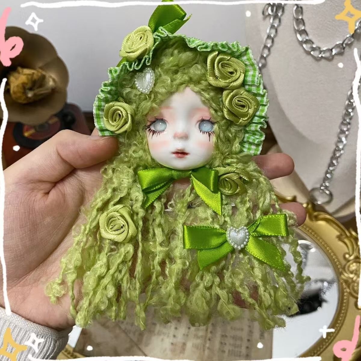 Original clay doll head brooch doll doll dress small objects decorative wall hanging necklace DIY - Image 22