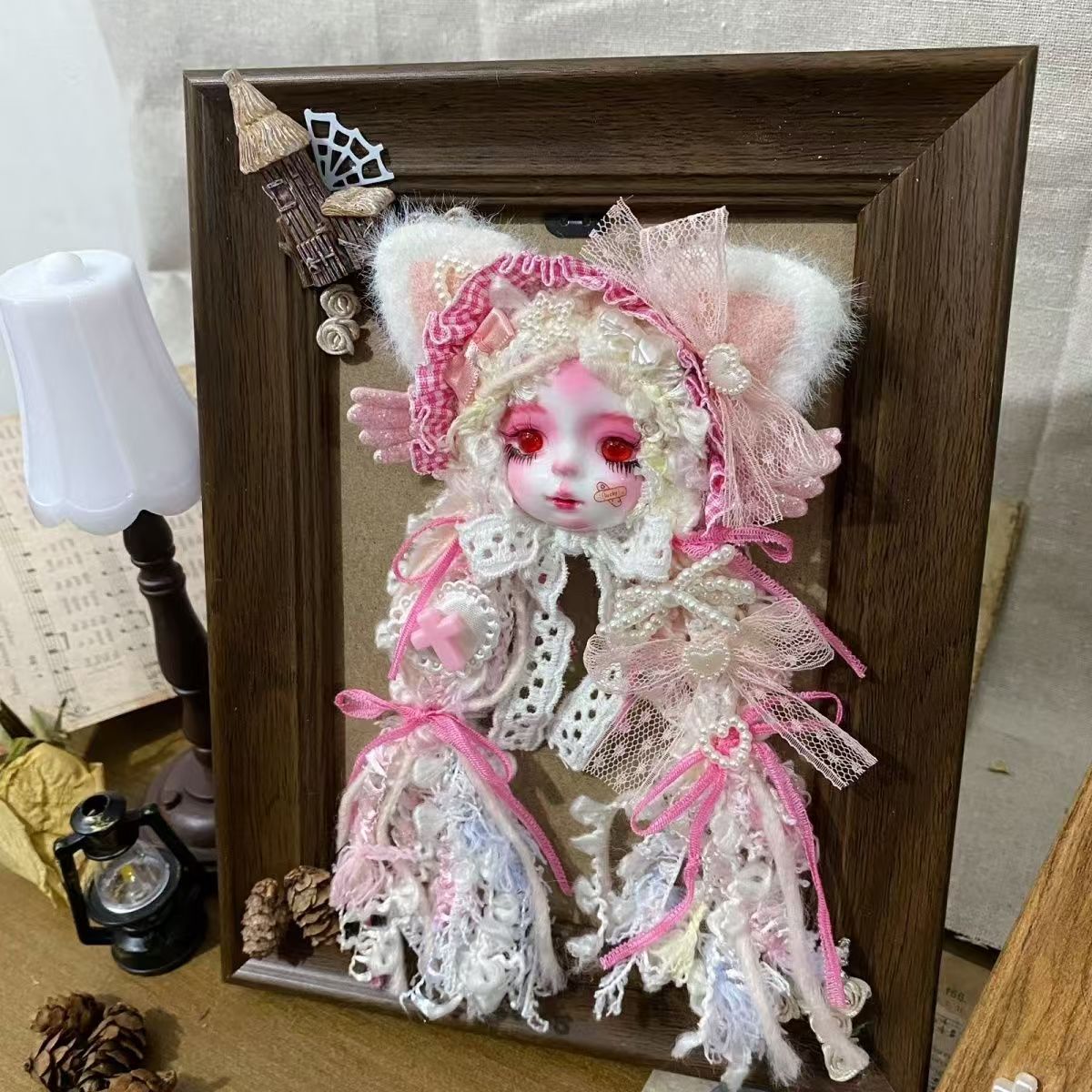Original clay doll head brooch doll doll dress small objects decorative wall hanging necklace DIY - Image 16