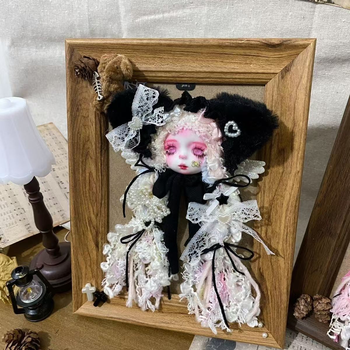 Original clay doll head brooch doll doll dress small objects decorative wall hanging necklace DIY - Image 15