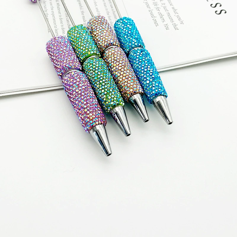New DIY Electroplated Rainbow Full Rhinestone Beaded Pen - Image 3