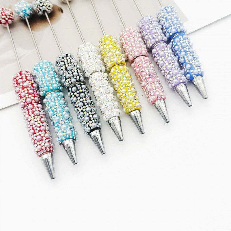 New DIY Electroplated Rainbow Full Rhinestone Beaded Pen - Image 6