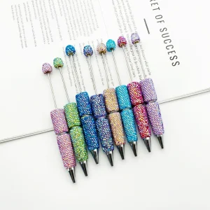 New DIY Electroplated Rainbow Full Rhinestone Beaded Pen