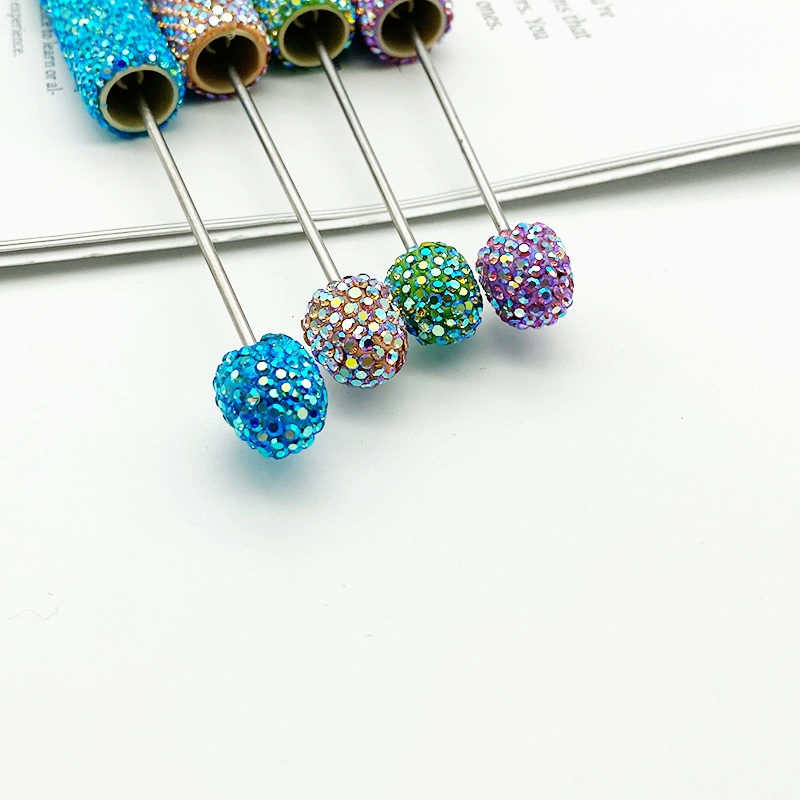New DIY Electroplated Rainbow Full Rhinestone Beaded Pen - Image 2