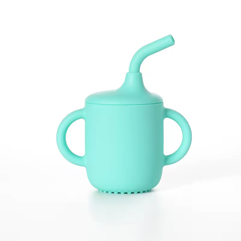 vaso de silicona con bombilla bebe