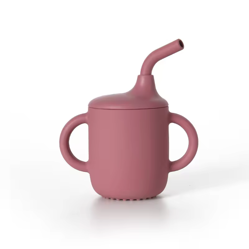 vaso de silicona con bombilla bebe