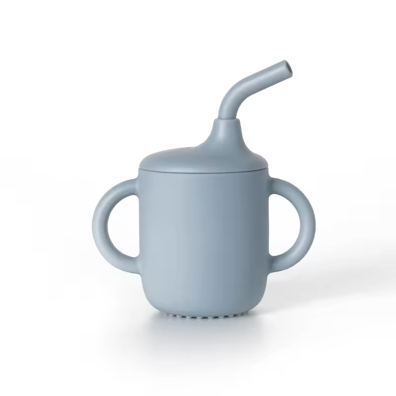 vaso de silicona con bombilla bebe