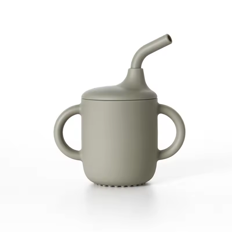 vaso de silicona con bombilla bebe