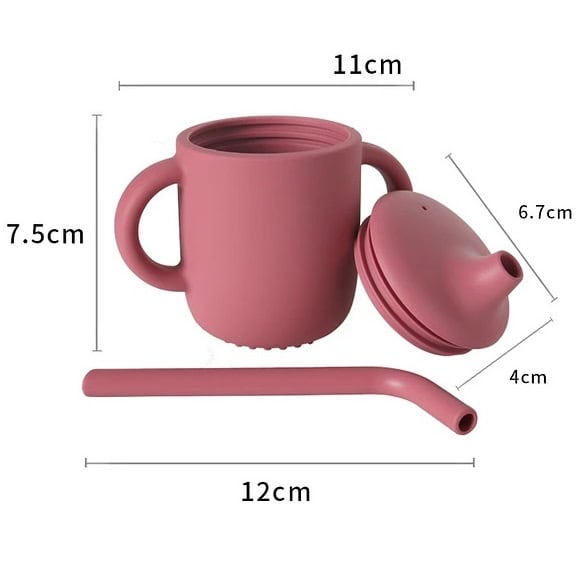 vaso de silicona con bombilla bebe