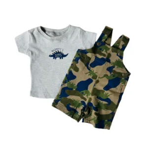 Polera + Jardinera short militar verde