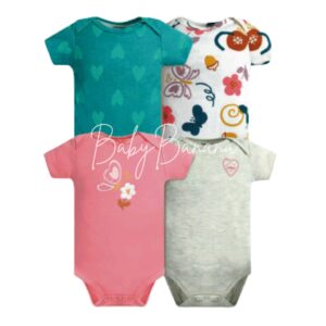 Set 4 bodys m/c Flor y Mariposa