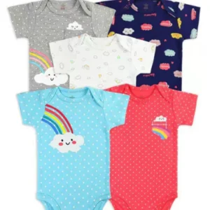 Set de 5 bodys m/c Nubes Arcoíris