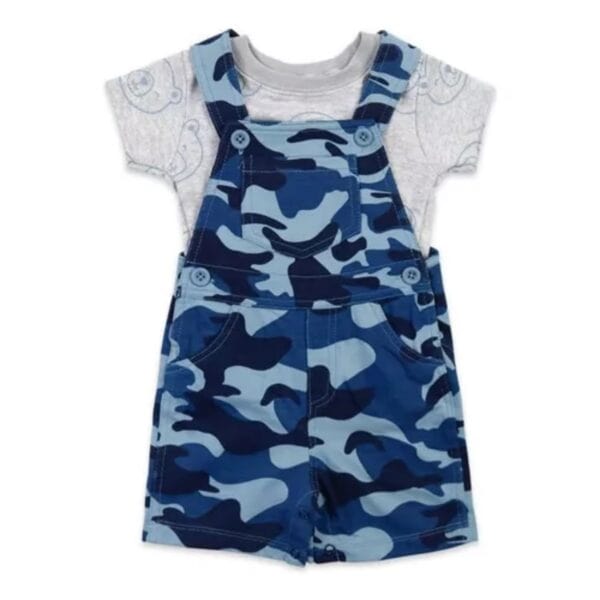 Polera + Jardinera short militar azul