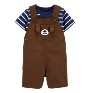 Polera + Jardinera short café Osito