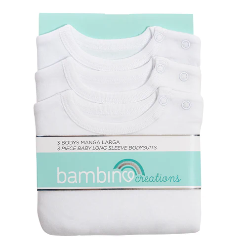 Set 3 bodys m/l Bambino blanco