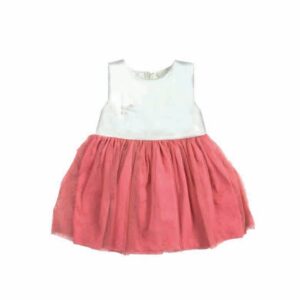 Vestido fiesta Blanco con Rosado