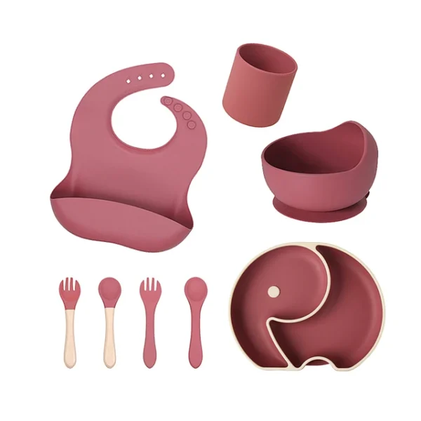 Set de alimentación 8 piezas - palo rosa