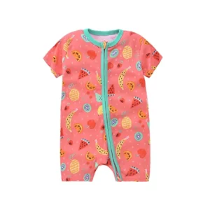 Enterito pijama manga corta rosado sandía