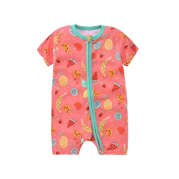 Enterito pijama manga corta rosado sandía
