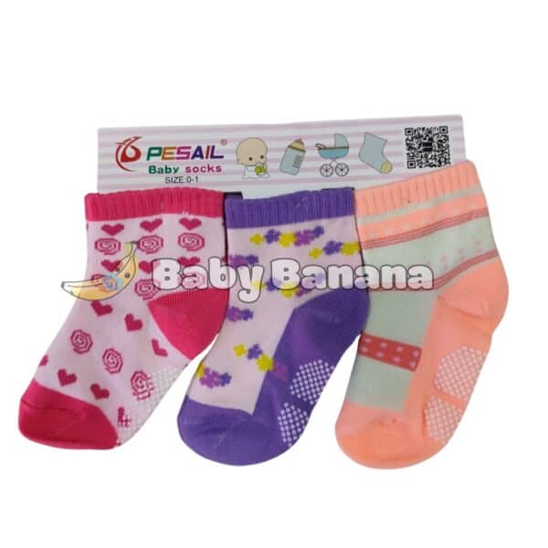 Pack 3 calcetines Antidelizante 24+ meses niña (size 1-2)