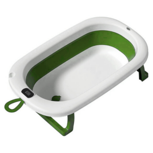 Bañera plegable con termómetro verde