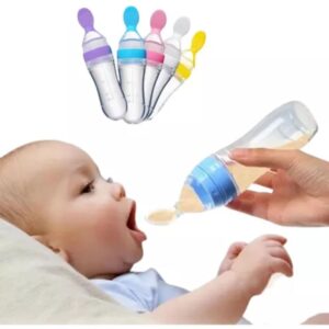 Mamadera de silicona con cuchara
