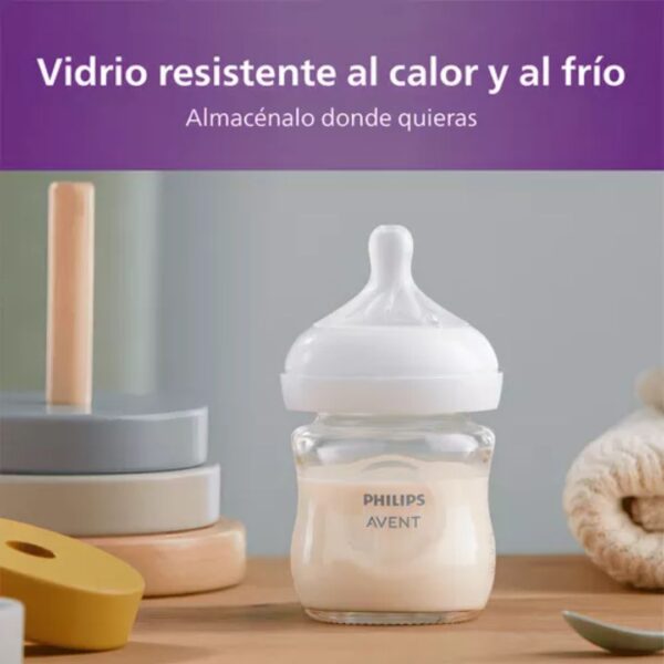 Mamadera vidrio Avent 240 ml ( 1m+) - Imagen 3