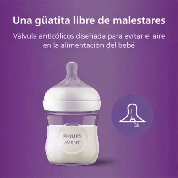 Mamadera vidrio Avent 240 ml ( 1m+) - Imagen 4
