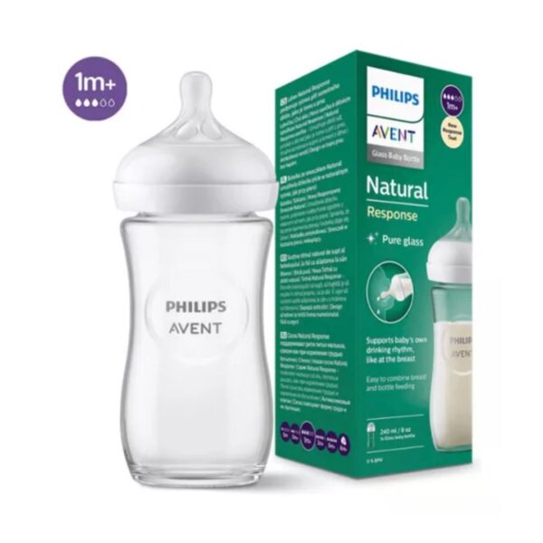Mamadera vidrio Avent 240 ml ( 1m+)