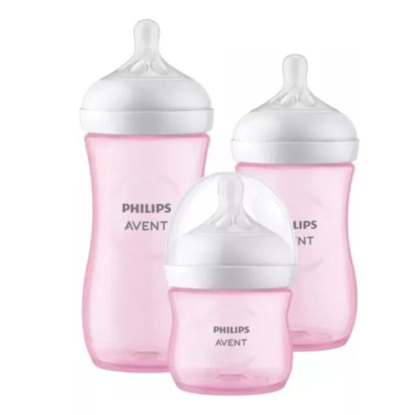 Mamaderas Natural Response Rosada Avent (3 unidades) 125 ml, 260 ml y 330 ml