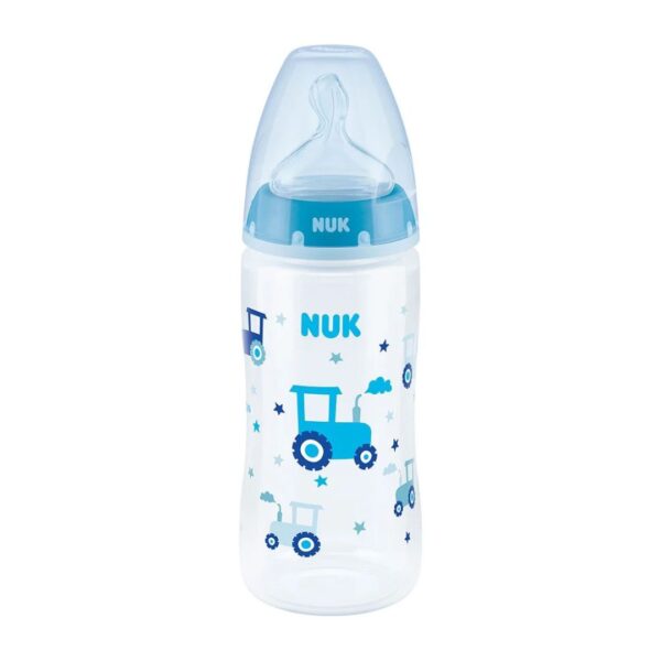 Mamadera Nuk niño 0-6m 300ml. Diseño tractor