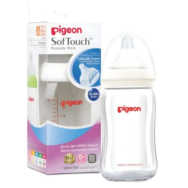 Mamadera de vidrio Pigeon SofTouch Peristaltic PLUS 0+ meses