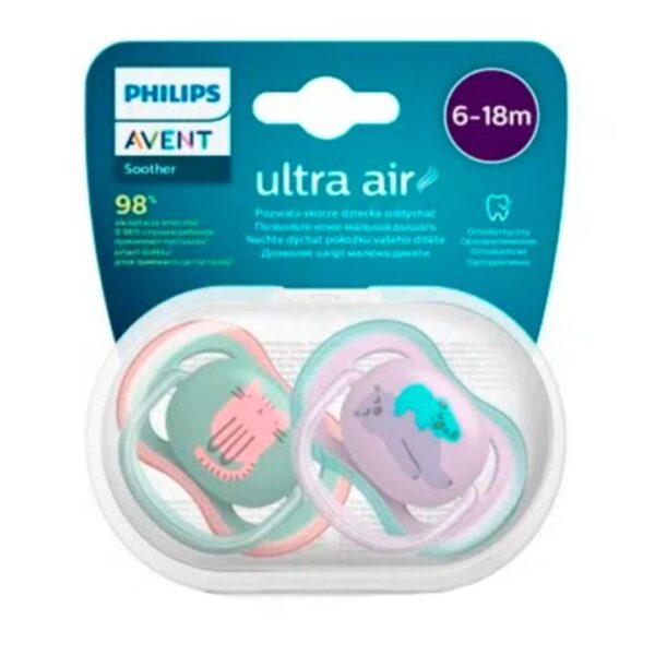 Chupetes Avent Ultra Air 6-18 m Gato