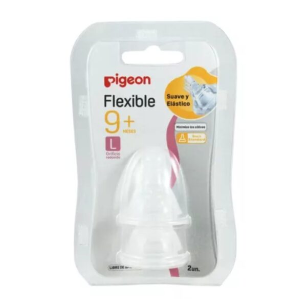 Tetina Flexible Pigeon L 9m+ (2 unids)