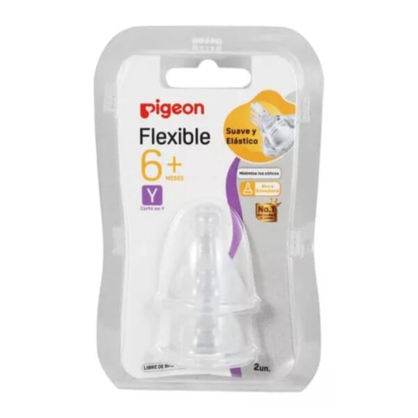 Tetina Flexible Pigeon Y 6m+ (2 unids)