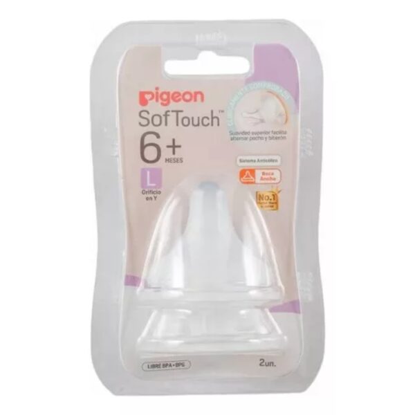 Tetina Softouch Pigeon L 6m+ (2 unids)
