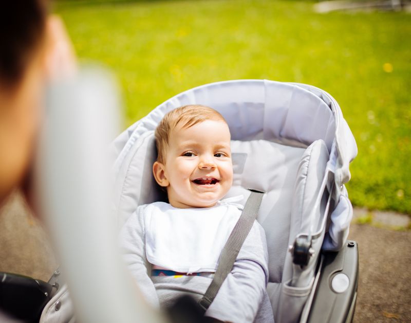 cart for baby at wedding