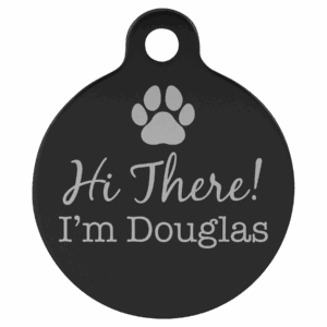 1 1/4" Laserable Anodized Aluminum Round Pet Tag with Tab