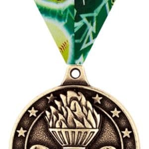 1 3/4" Torch 3D Diecast Medals