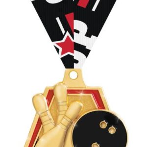 2" Bowling Shiny Captain Medal