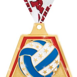 2" Volleyball Shiny Captain Medals