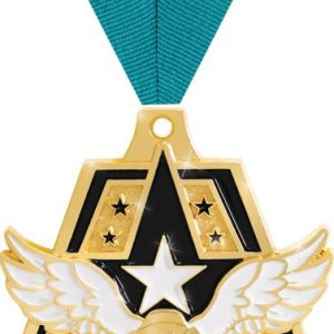 2" Winged Foot Shiny Captain Medals