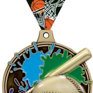 2" Baseball Splash Medals