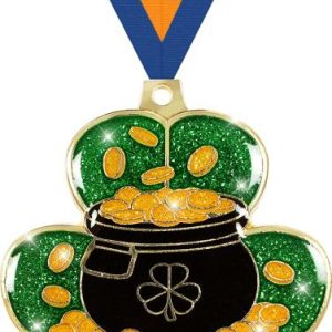 2 1/2" St Patricks Day Glitter Medal
