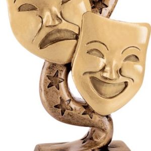 5 1/2" Drama Masks With Stars Sculpture