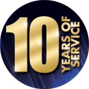 4" 10 Years Of Service Famous Insert